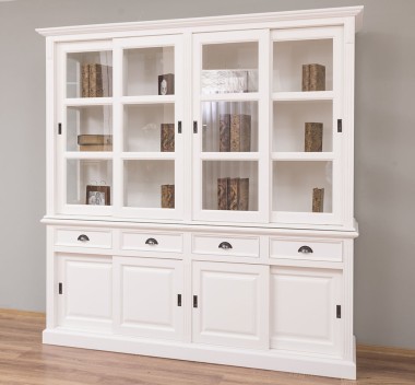Bufet cu 8 usi glisante si 4 sertare, cu dim. 220x51x220, din MDF de la Rustic Butique MPS018BAS+SUP - Culoarea P039 - VOPSIT