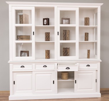 Bufet cu 8 usi glisante si 4 sertare, cu dim. 220x51x220, din MDF de la Rustic Butique MPS018BAS+SUP - Culoarea P039 - VOPSIT