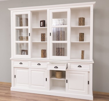 Bufet cu 8 usi glisante si 4 sertare, cu dim. 220x51x220, din MDF de la Rustic Butique MPS018BAS+SUP - Culoarea P039 - VOPSIT
