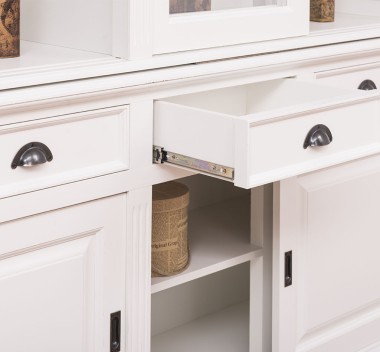 Bufet cu 8 usi glisante si 4 sertare, cu dim. 220x51x220, din MDF de la Rustic Butique MPS018BAS+SUP - Culoarea P039 - VOPSIT