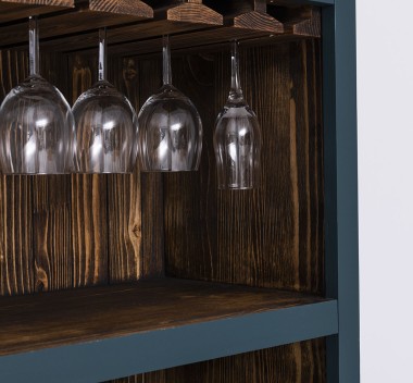 Mobila bar cu suport sticle de la Rustic Butique PS262 - Culoare Ext._P087 / Culoare Int._P064 - DUBLU COLOR