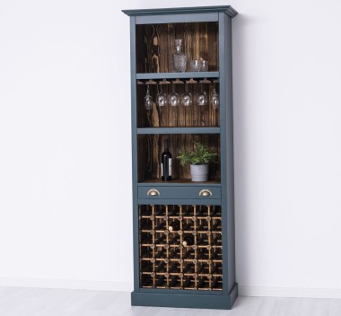 Mobila bar cu suport sticle de la Rustic Butique PS262 - Culoare Ext._P087 / Culoare Int._P064 - DUBLU COLOR