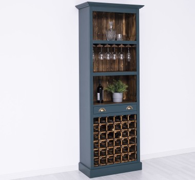 Mobila bar cu suport sticle de la Rustic Butique PS262 - Culoare Ext._P087 / Culoare Int._P064 - DUBLU COLOR