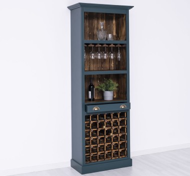 Mobila bar cu suport sticle de la Rustic Butique PS262 - Culoare Ext._P087 / Culoare Int._P064 - DUBLU COLOR