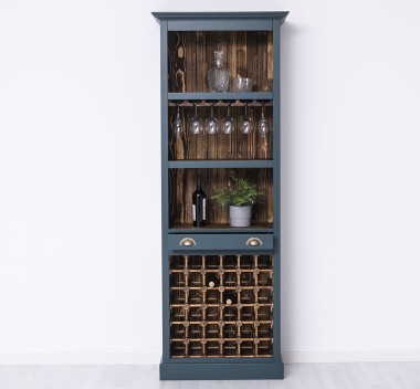 Mobila bar cu suport sticle de la Rustic Butique PS262 - Culoare Ext._P087 / Culoare Int._P064 - DUBLU COLOR