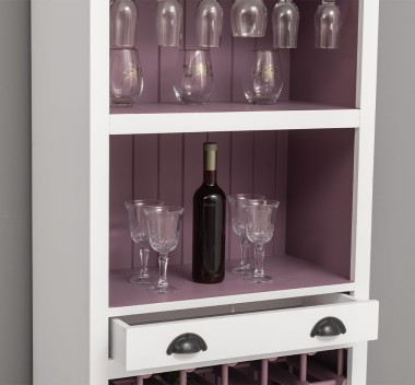 Mobila bar cu suport sticle de la Rustic Butique PS262 - Culoare Ext._P004 / Culoare Int._P041 - DUBLU COLOR