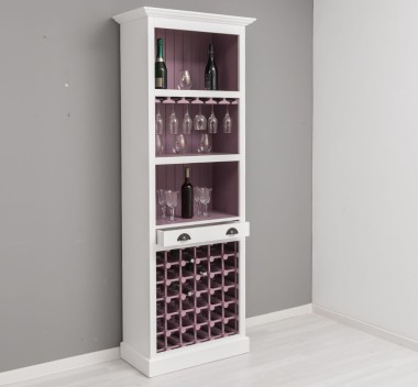 Mobila bar cu suport sticle de la Rustic Butique PS262 - Culoare Ext._P004 / Culoare Int._P041 - DUBLU COLOR