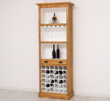 Mobila bar cu suport sticle de la Rustic Butique PS262 - Culoare Ext._P002 / Culoare Int._P004 - DUBLU COLOR