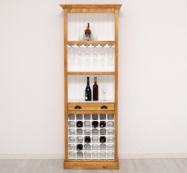 Mobila bar cu suport sticle de la Rustic Butique PS262 - Culoare Ext._P002 / Culoare Int._P004 - DUBLU COLOR
