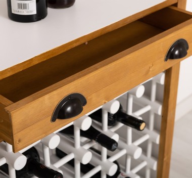 Mobila bar cu suport sticle de la Rustic Butique PS262 - Culoare Ext._P002 / Culoare Int._P004 - DUBLU COLOR