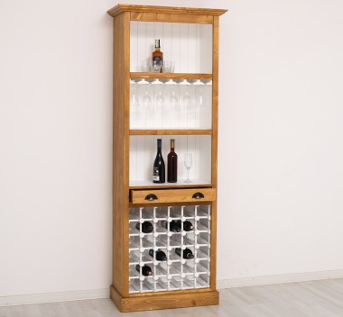 Mobila bar cu suport sticle de la Rustic Butique PS262 - Culoare Ext._P002 / Culoare Int._P004 - DUBLU COLOR