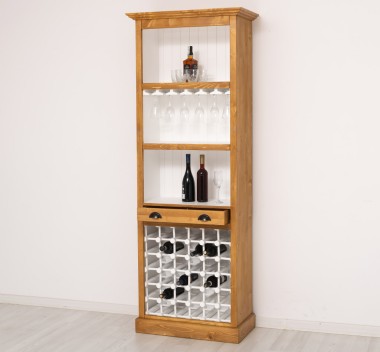 Mobila bar cu suport sticle de la Rustic Butique PS262 - Culoare Ext._P002 / Culoare Int._P004 - DUBLU COLOR