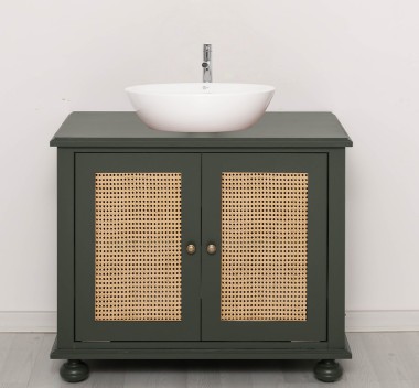 Dulap baie Ratan pentru 1 chiuveta pe blat - lavoarele nu sunt incluse in pret de la Rustic Butique PS801 - Culoare_P115 - VOPSIT