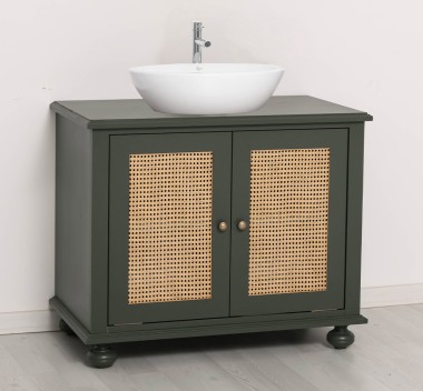 Dulap baie Ratan pentru 1 chiuveta pe blat - lavoarele nu sunt incluse in pret de la Rustic Butique PS801 - Culoare_P115 - VOPSIT