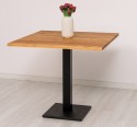 Masa patrata cu picior central metalic, blat stejar de la Rustic Butique OPS808 - Culoare_P089 - ULEIAT