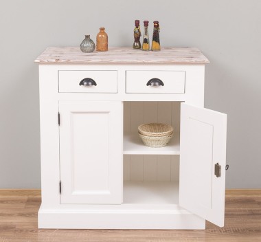 Bufet cu 2 usi, 2 sertare, BAS de la Rustic Butique PS70BAS - Culoare Top_P071 - Culoare Corp_P039 - DUBLU COLOR