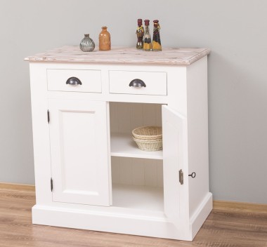 Bufet cu 2 usi, 2 sertare, BAS de la Rustic Butique PS70BAS - Culoare Top_P071 - Culoare Corp_P039 - DUBLU COLOR