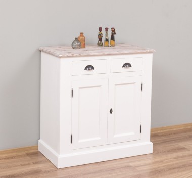 Bufet cu 2 usi, 2 sertare, BAS de la Rustic Butique PS70BAS - Culoare Top_P071 - Culoare Corp_P039 - DUBLU COLOR