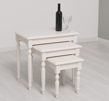 Set 3 mese cafea de la Rustic Butique PS80 - Culoare_P015 - VOPSIT