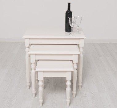 Set 3 mese cafea de la Rustic Butique PS80 - Culoare_P015 - VOPSIT