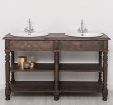 Dulap baie pentru lavoare cu picioare strunjite - lavoarele sunt incluse in pret - Culoare_P111 - LACUIT & VOPSIT de la Rustic Butique OUTPS657 - Culoare_P111 - LACUIT & VOPSIT