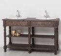 Dulap baie pentru lavoare cu picioare strunjite - lavoarele sunt incluse in pret - Culoare_P111 - LACUIT & VOPSIT de la Rustic Butique OUTPS657 - Culoare_P111 - LACUIT & VOPSIT