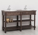 Dulap baie pentru lavoare cu picioare strunjite - lavoarele sunt incluse in pret - Culoare_P111 - LACUIT & VOPSIT de la Rustic Butique OUTPS657 - Culoare_P111 - LACUIT & VOPSIT