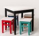 Masa cu blat stejar, dim. 80x80x78 cu 4 scaun - Culoare Top_P080 - Culoare Corp_Multicolor - MULTICOLOR de la Rustic Butique OUTPS659-80+4XPS83 - Culoare Top_P080 - Culoare Top_P080 - Culoare Corp_Multicolor - MULTICOLOR