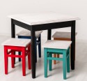 Masa cu blat stejar, dim. 80x80x78 cu 4 scaun - Culoare Top_P080 - Culoare Corp_Multicolor - MULTICOLOR de la Rustic Butique OUTPS659-80+4XPS83 - Culoare Top_P080 - Culoare Top_P080 - Culoare Corp_Multicolor - MULTICOLOR