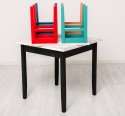 Masa cu blat stejar, dim. 80x80x78 cu 4 scaun - Culoare Top_P080 - Culoare Corp_Multicolor - MULTICOLOR de la Rustic Butique OUTPS659-80+4XPS83 - Culoare Top_P080 - Culoare Top_P080 - Culoare Corp_Multicolor - MULTICOLOR
