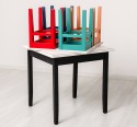 Masa cu blat stejar, dim. 80x80x78 cu 4 scaun - Culoare Top_P080 - Culoare Corp_Multicolor - MULTICOLOR de la Rustic Butique OUTPS659-80+4XPS83 - Culoare Top_P080 - Culoare Top_P080 - Culoare Corp_Multicolor - MULTICOLOR