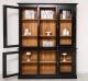 Comoda fara sertare, usi cu sticla + vitrina 2 usi si rafturi deschise sup - Culoare Ext._P150 / Culoare Int._P001 - DUBLU COLOR de la Rustic Butique OUTPS689BAS+PS481SUP - Culoare Ext._P150 / Culoare Int._P001 - DUBLU COLOR