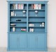 Biblioteca mare cu ornamente, 4 usi si spatiu deschis, BAS + SUP - Culoare_P053 - VOPSIT de la Rustic Butique OUTPS731BAS+SUP - Culoare_P053 - VOPSIT