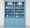 Biblioteca mare cu ornamente, 4 usi si spatiu deschis, BAS + SUP - Culoare_P053 - VOPSIT de la Rustic Butique OUTPS731BAS+SUP - Culoare_P053 - VOPSIT