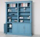 Biblioteca mare cu ornamente, 4 usi si spatiu deschis, BAS + SUP - Culoare_P053 - VOPSIT de la Rustic Butique OUTPS731BAS+SUP - Culoare_P053 - VOPSIT