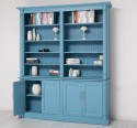 Biblioteca mare cu ornamente, 4 usi si spatiu deschis, BAS + SUP - Culoare_P053 - VOPSIT de la Rustic Butique OUTPS731BAS+SUP - Culoare_P053 - VOPSIT