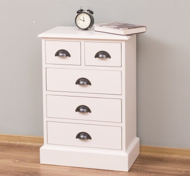 Noptiera cu 5 sertare de la Rustic Butique PS122 - Culoare_P015 - VOPSIT