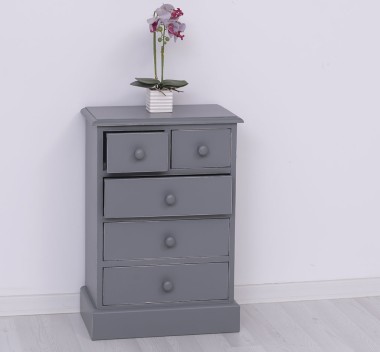 Noptiera cu 5 sertare de la Rustic Butique PS122 - Culoare_P078A - VOPSIT ANTICHIZAT