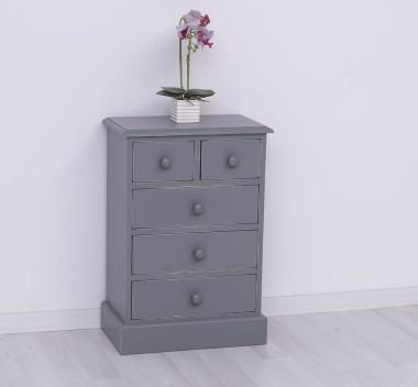 Noptiera cu 5 sertare de la Rustic Butique PS122 - Culoare_P078A - VOPSIT ANTICHIZAT