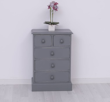 Noptiera cu 5 sertare de la Rustic Butique PS122 - Culoare_P078A - VOPSIT ANTICHIZAT