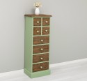 Comoda ingusta cu 8 sertare de la Rustic Butique PS89 - Culoare Top_P066 - Culoare Corp_P054 - Culoare Sertare_P066 - DUBLU COLOR