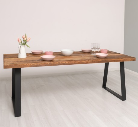 Masa cu picioare metal cu dim. 210x90x5,5 cu picioare metalice - Culoare_P064 - PERIAT ADANC de la Rustic Butique OUT21373 - Culoare_P064 - PERIAT ADANC