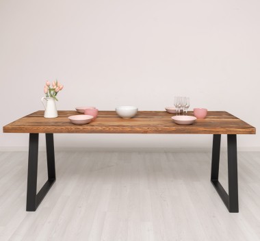 Masa cu picioare metal cu dim. 210x90x5,5 cu picioare metalice - Culoare_P064 - PERIAT ADANC de la Rustic Butique OUT21373 - Culoare_P064 - PERIAT ADANC
