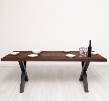 Masa cu picioare metal cu dim. 210x90x5,5 cu picioare metalice - Culoare_P083 - PERIAT ADANC de la Rustic Butique OUT21373 - Culoare_P083 - PERIAT ADANC