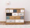 Comoda cu 13 sertare de la Rustic Butique PS103 - Culoare Corp_P002 - Culoare Sertare_Multicolor - MULTICOLOR