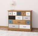 Comoda cu 13 sertare de la Rustic Butique PS103 - Culoare Corp_P002 - Culoare Sertare_Multicolor - MULTICOLOR