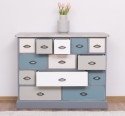 Comoda cu 13 sertare de la Rustic Butique PS103 - Culoare Top_P067 - Culoare Corp_P042A - Culoare Sertare_Multicolor - MULTICOLOR