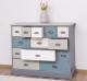 Comoda cu 13 sertare de la Rustic Butique PS103 - Culoare Top_P067 - Culoare Corp_P042A - Culoare Sertare_Multicolor - MULTICOLOR