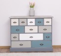 Comoda cu 13 sertare de la Rustic Butique PS103 - Culoare Top_P067 - Culoare Corp_P042A - Culoare Sertare_Multicolor - MULTICOLOR