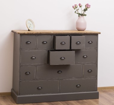 Comoda cu 13 sertare de la Rustic Butique PS103 - Culoare Top_P064 - Culoare Corp_P024++P022A - TRIPLU COLOR